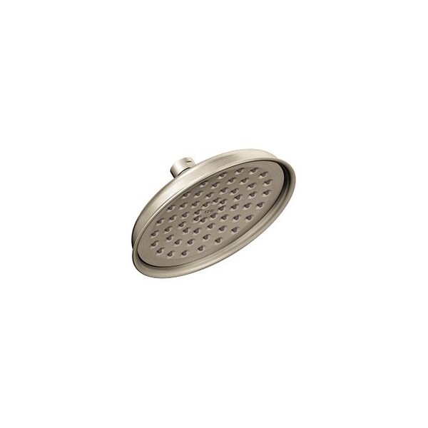 Brushed Nickel One-Function 6-1/2" Diameter Spray Head Rainshower Showerhead